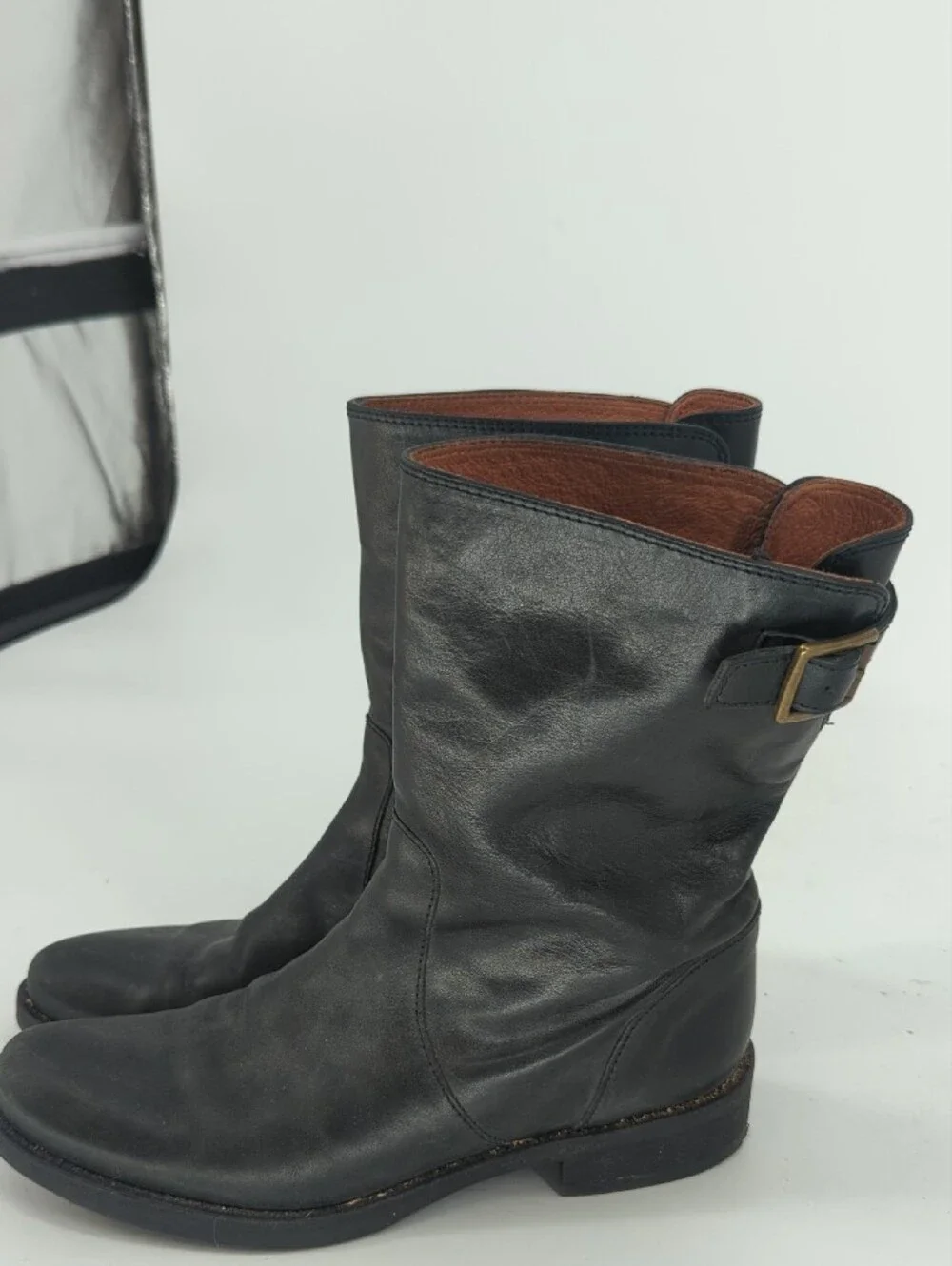 Classic Leather Mid-Calf Boots Boots Dark Brown size 7.5 western travel rustic